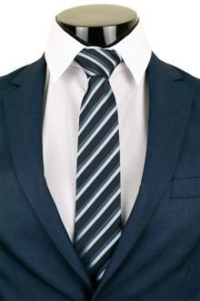 Černá kravata s barevnými  proužky B&P0704