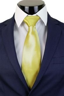 Žlutá jednobarevná lesklá kravata TB0412