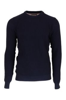 Moderní pletený svetr -  tmavomodrý