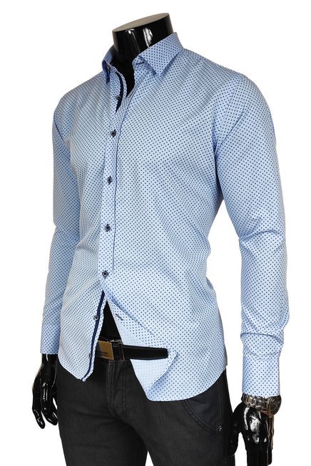 Koszula błękitna z drobnym wzorem Massaro t3