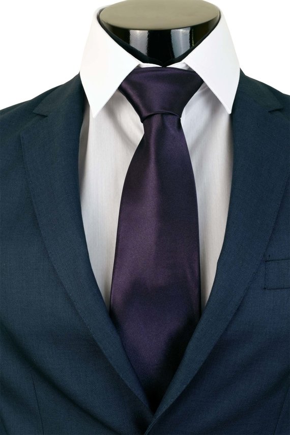 Tmavě fialová lesklá  kravata TB0415