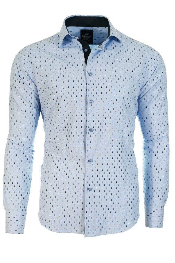 Vzorovaná pánská košile - světle modrá 319